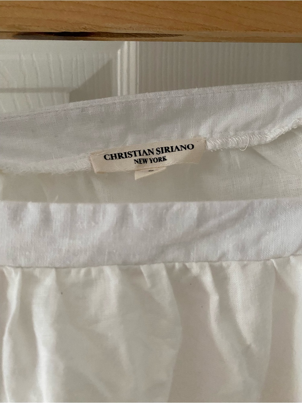 Christian Siriano White Embroidered Blouse Tie Front Sz S Romantic Linen Boho - Picture 3 of 8